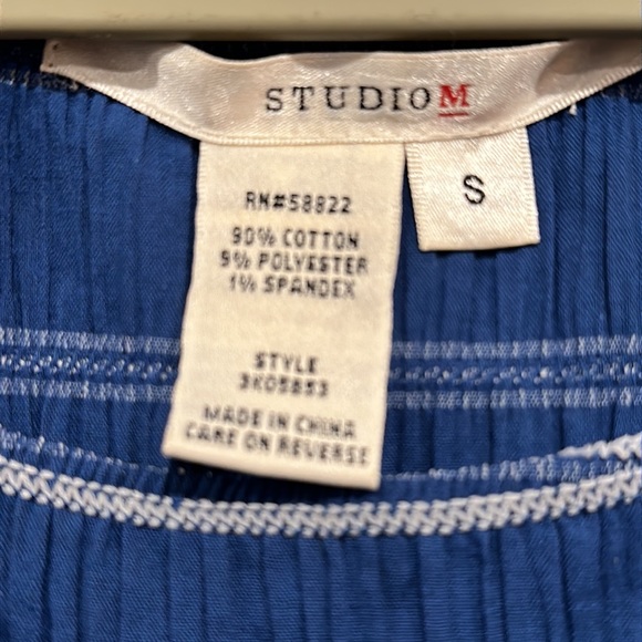 Studio M Blue and White Sundress, sleeveless size S - Picture 3 of 4
